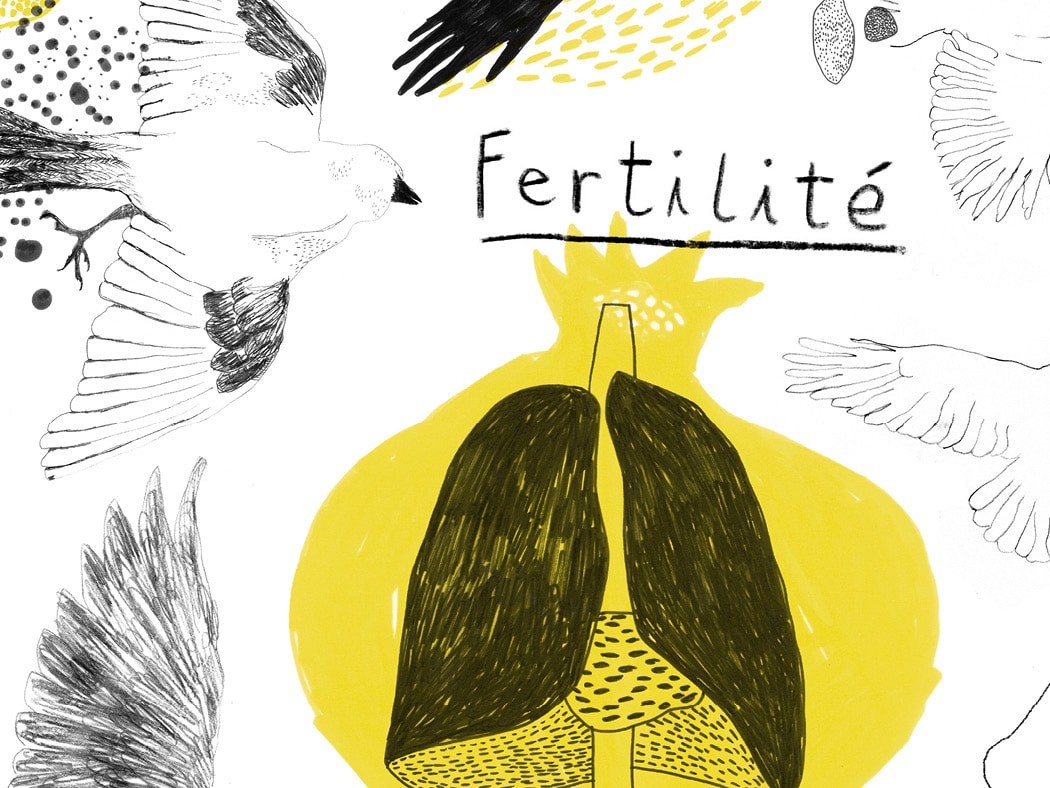 oiseau fertilité grenade jaune